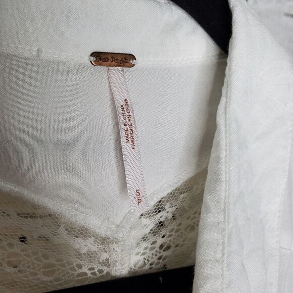 Free People Wild Wind white lace blouse small - Picture 8 of 10